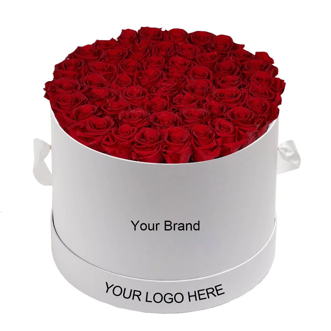 42 PCS RED ROSE IN ROUND BOX